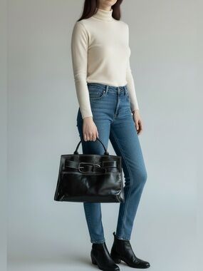 Furla Black Leather Tote
